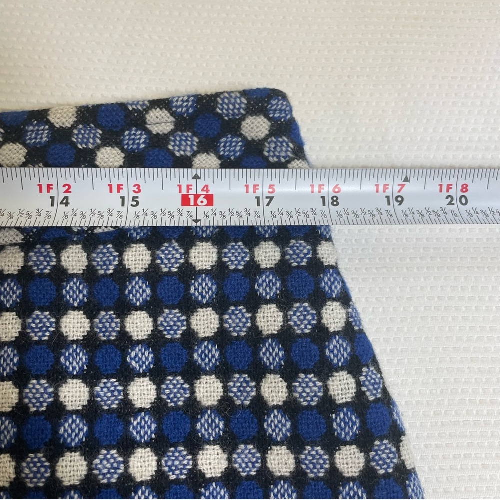 Talbots Navy and Cream Checkered A-Line Skirt - Picture 5 of 6